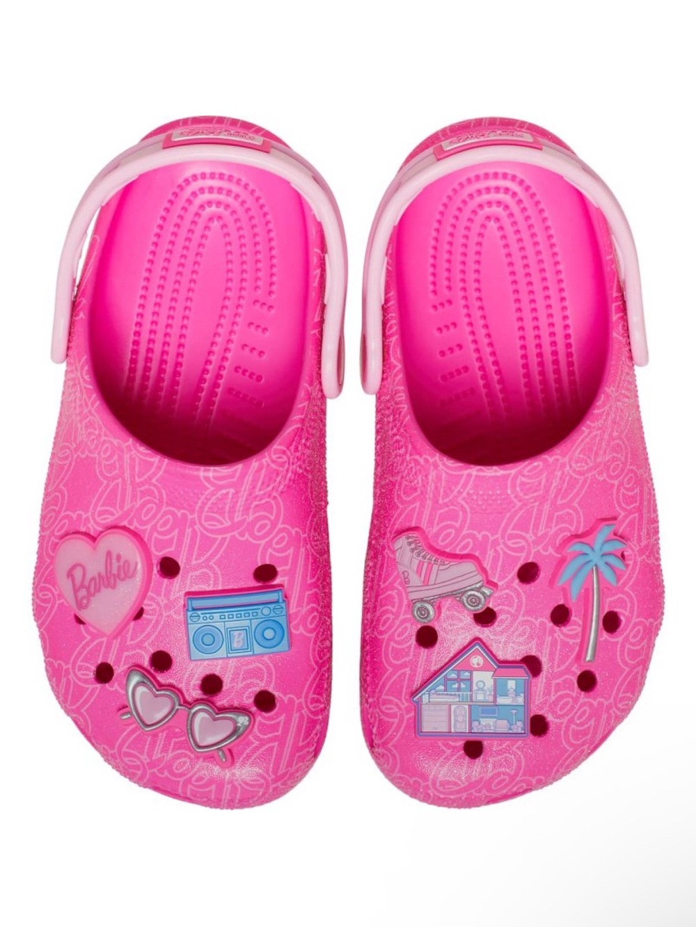 CROCS Little Girl 3 Mattel Barbie Hot Pink Classic Slip-On Clogs